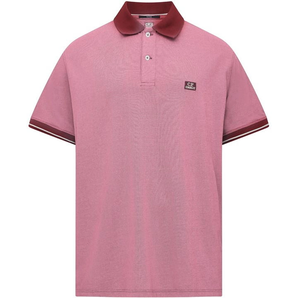 CP Company Tacting Short Sleeve Polo Top - Red